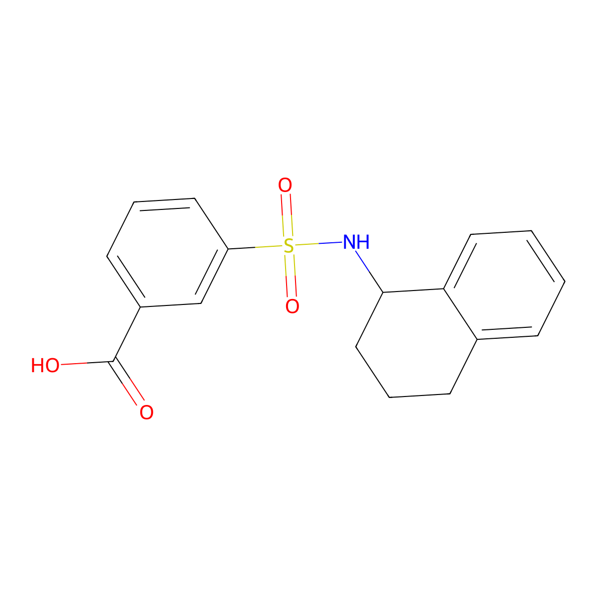 3-[(1,2,3,4-Tetrahydronaphthalen-1-yl)sulfamoyl]benzoic acid molecular structure, CAS 731797-76-5
