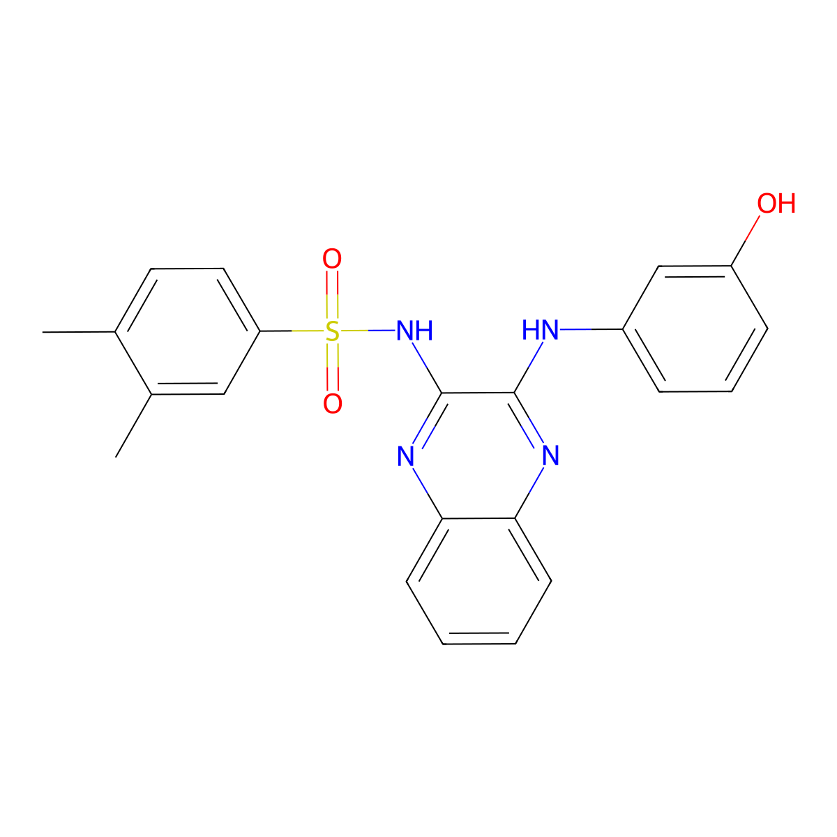 N-{3-[(3-hydroxyphenyl)amino]quinoxalin-2-yl}-3,4-dimethylbenzene-1-sulfonamide molecular structure, CAS 731801-83-5