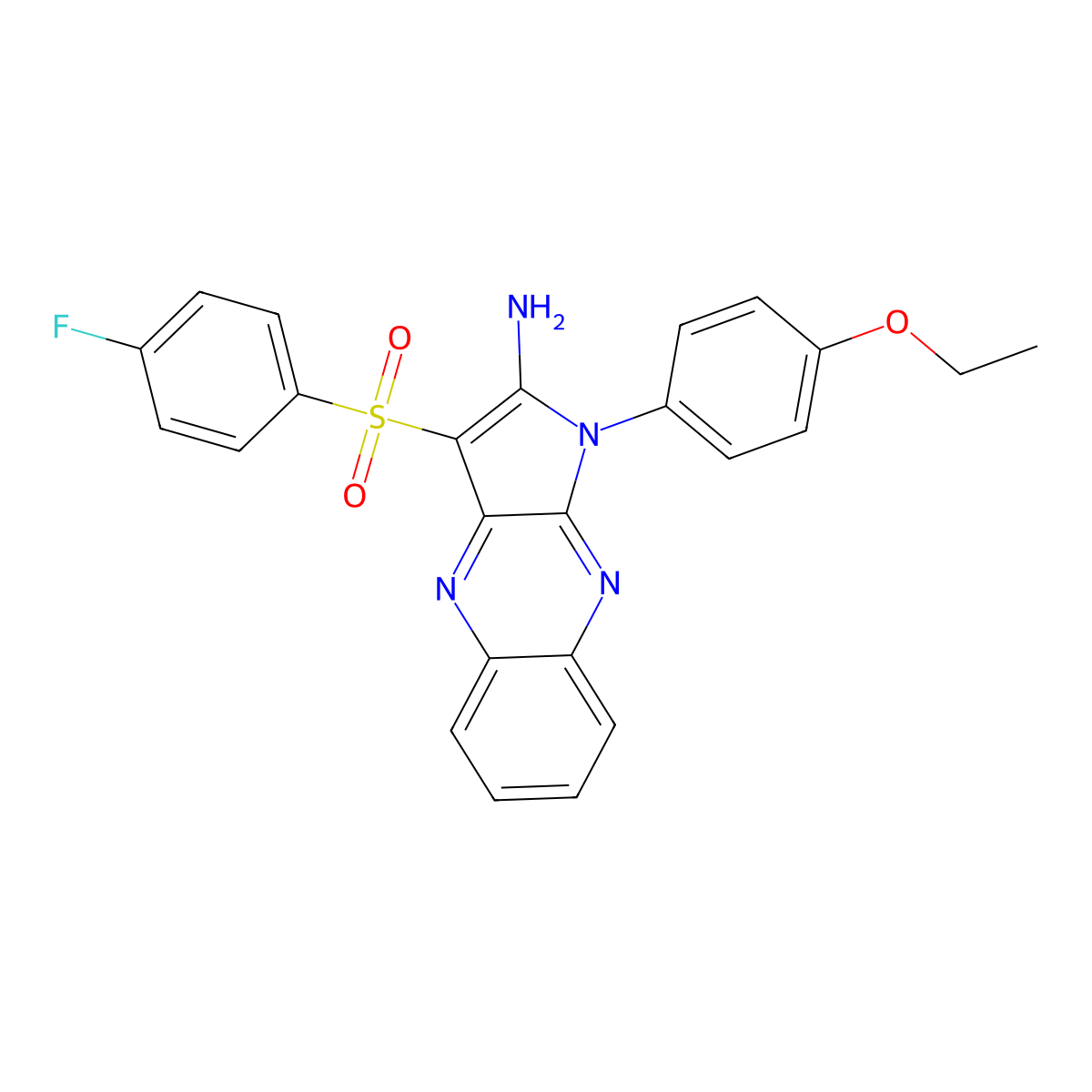 1-(4-ethoxyphenyl)-3-((4-fluorophenyl)sulfonyl)-1H-pyrrolo[2,3-b]quinoxalin-2-amine molecular structure, CAS 731801-86-8