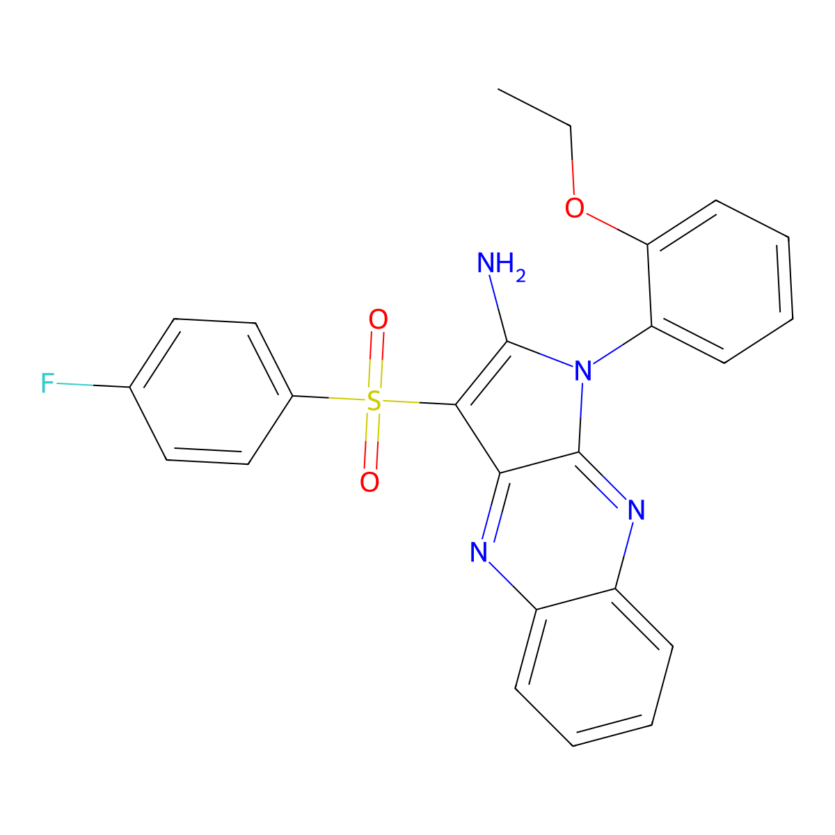 1-(2-ethoxyphenyl)-3-(4-fluorobenzenesulfonyl)-1H-pyrrolo[2,3-b]quinoxalin-2-amine molecular structure, CAS 731801-90-4