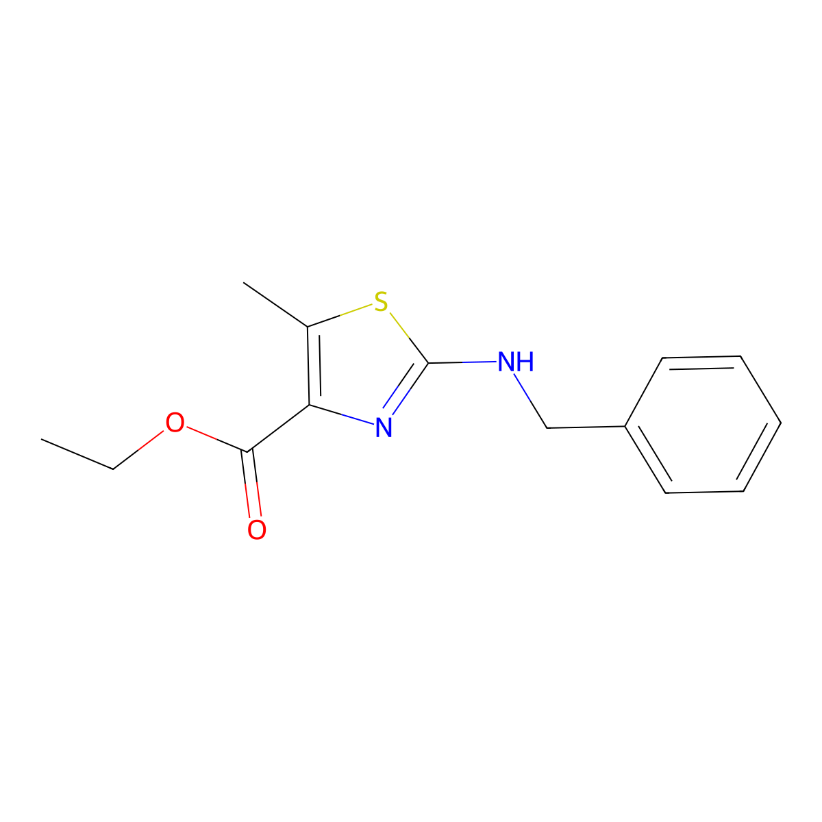Ethyl 2-(benzylamino)-5-methyl-1,3-thiazole-4-carboxylate molecular structure, CAS 731802-18-9