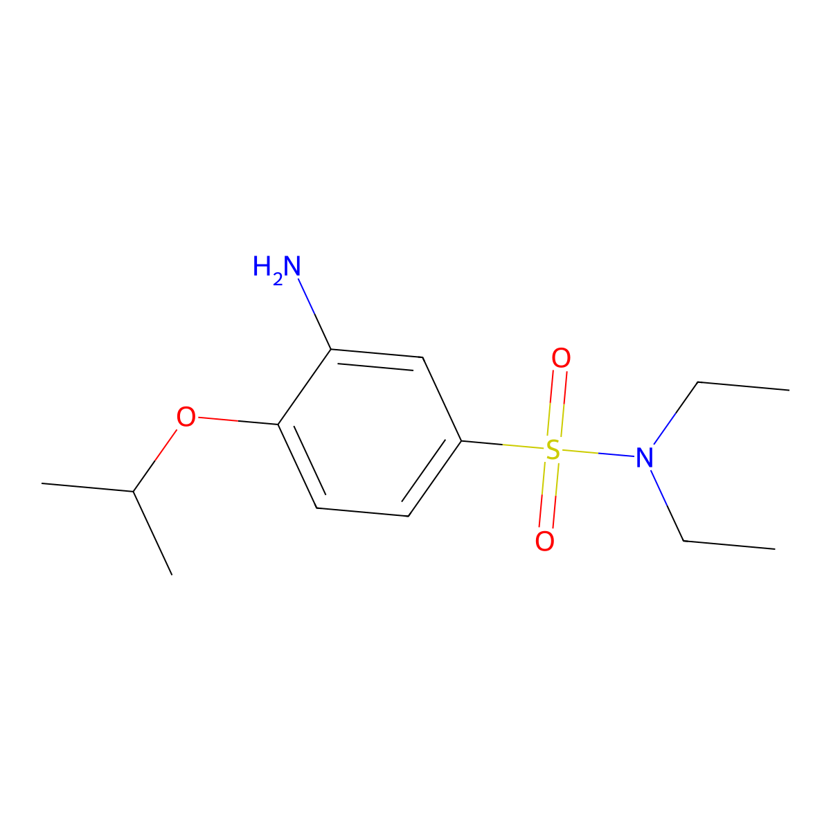 3-amino-N,N-diethyl-4-(propan-2-yloxy)benzene-1-sulfonamide molecular structure, CAS 731802-22-5