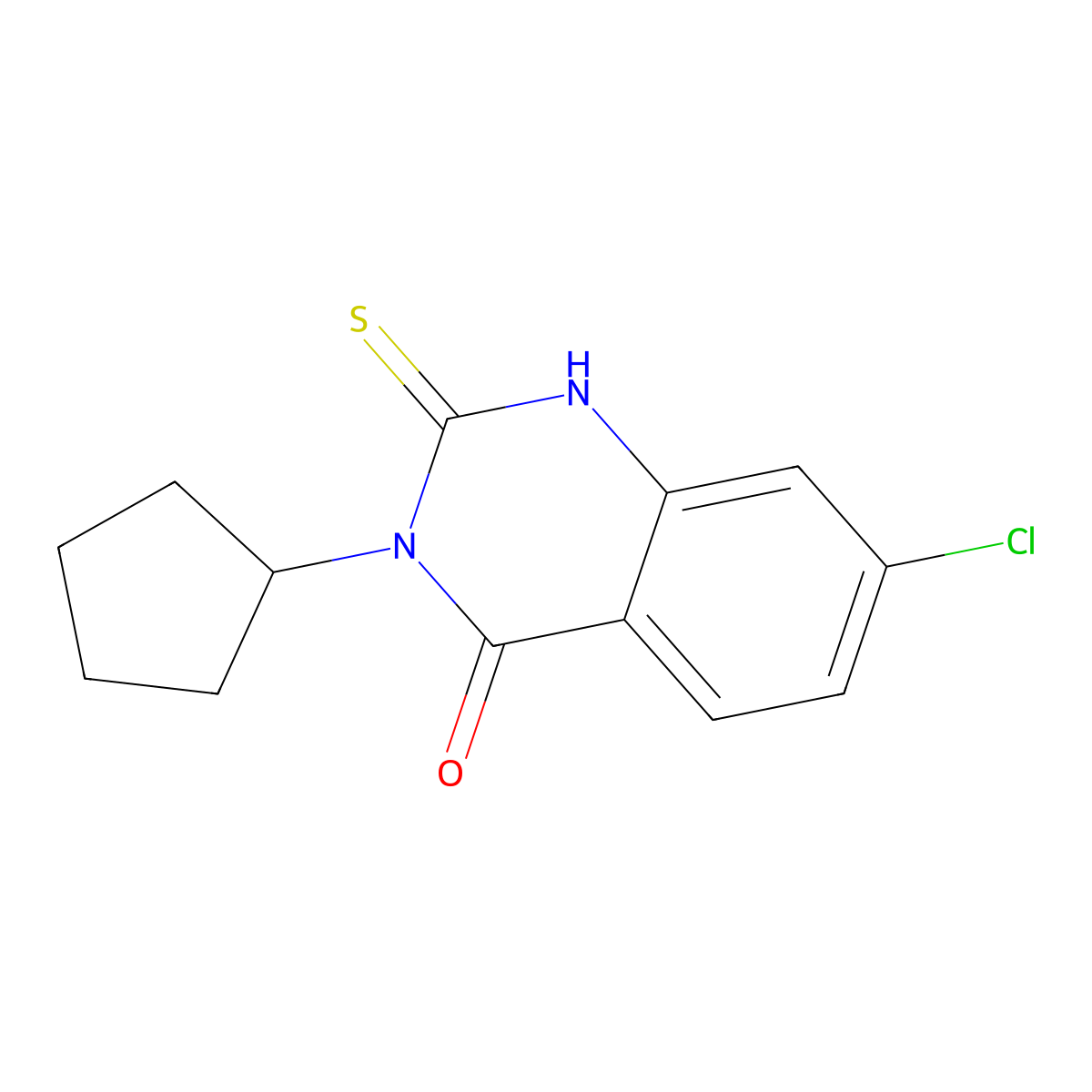 7-Chloro-3-cyclopentyl-2-sulfanyl-3,4-dihydroquinazolin-4-one molecular structure, CAS 731802-53-2