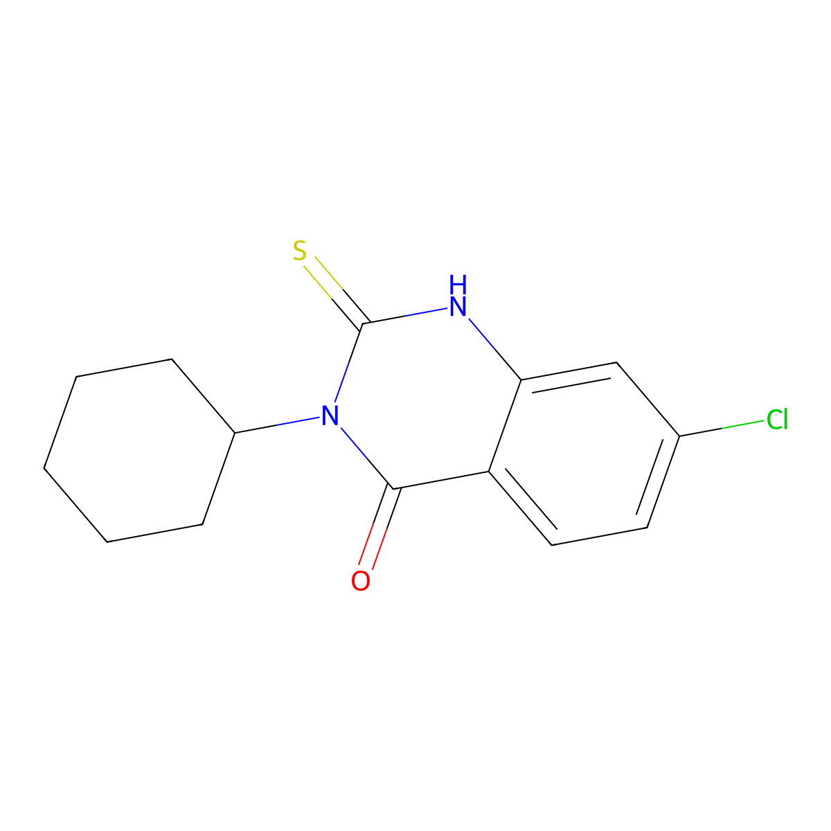 7-Chloro-3-cyclohexyl-2-sulfanyl-3,4-dihydroquinazolin-4-one molecular structure, CAS 731802-55-4