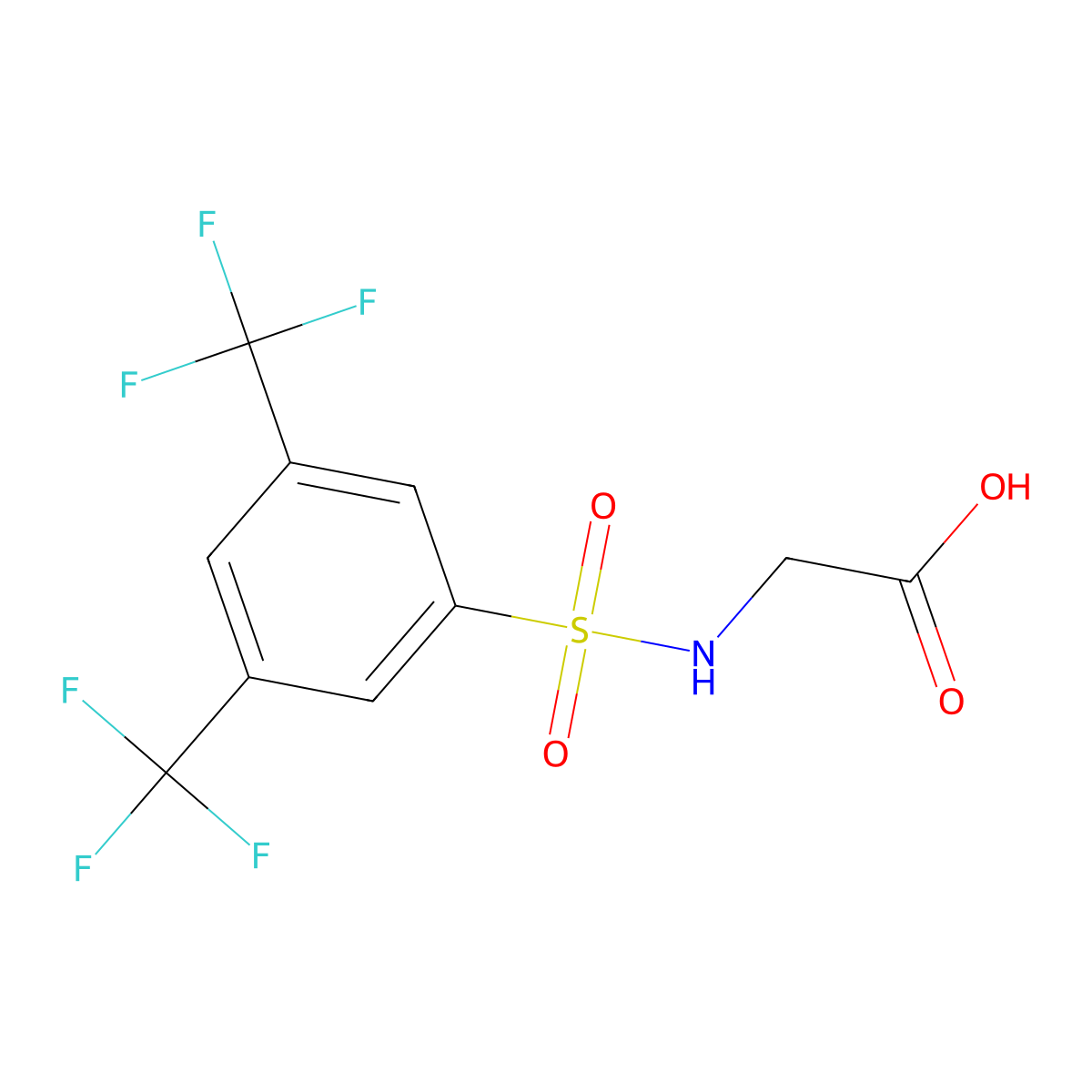2-[3,5-Bis(trifluoromethyl)benzenesulfonamido]acetic acid molecular structure, CAS 731802-57-6