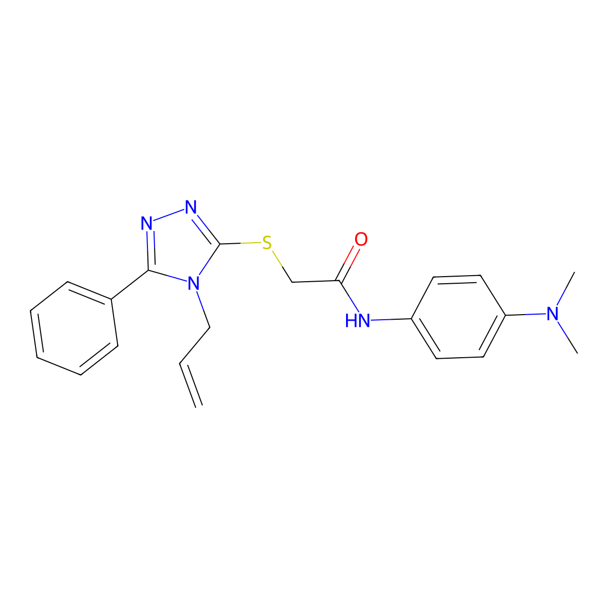 N-[4-(dimethylamino)phenyl]-2-{[5-phenyl-4-(prop-2-en-1-yl)-4H-1,2,4-triazol-3-yl]sulfanyl}acetamide molecular structure, CAS 731803-48-8