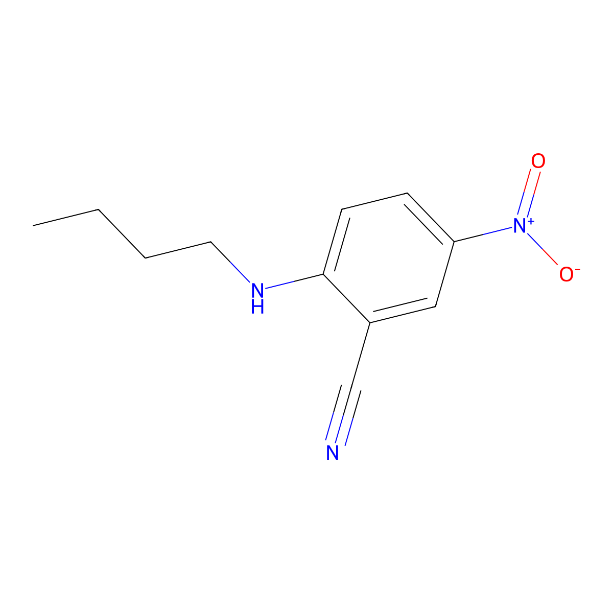 2-(Butylamino)-5-nitrobenzonitrile molecular structure, CAS 731803-59-1