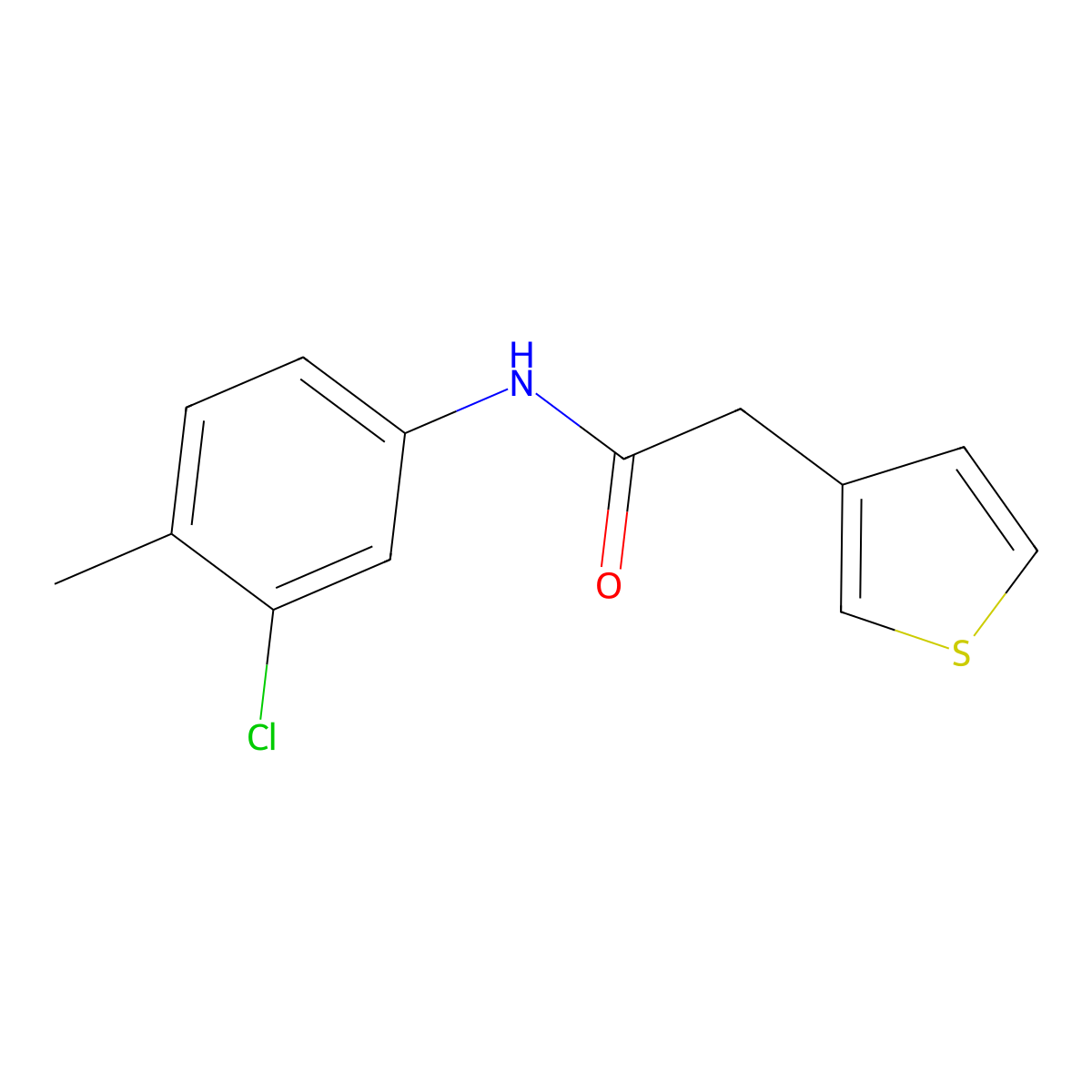 N-(3-chloro-4-methylphenyl)-2-thiophen-3-ylacetamide molecular structure, CAS 731804-03-8
