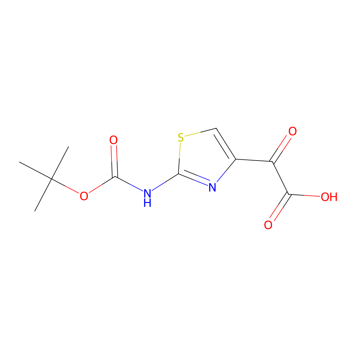 2-(2-((Tert-butoxycarbonyl)amino)thiazol-4-yl)-2-oxoacetic acid molecular structure, CAS 73181-56-3