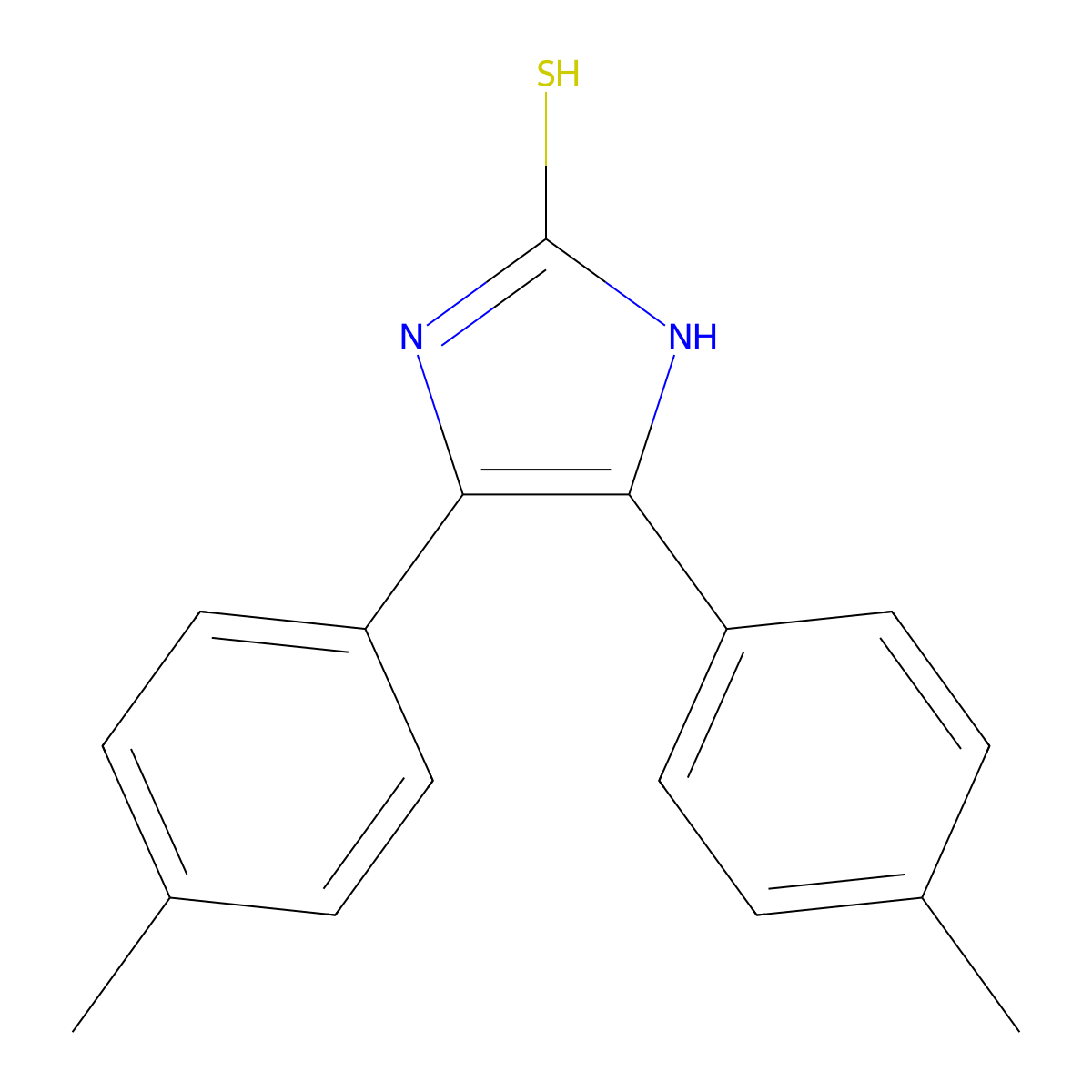 4,5-Di-p-tolyl-1,3-dihydro-imidazole-2-thione molecular structure, CAS 73181-95-0