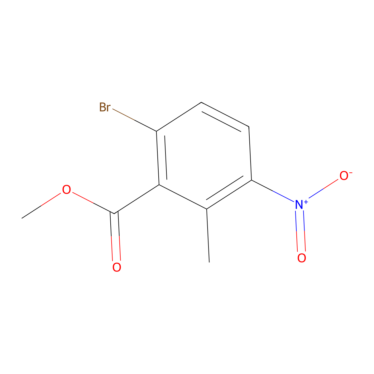 Methyl 6-bromo-2-methyl-3-nitrobenzoate molecular structure, CAS 731810-03-0