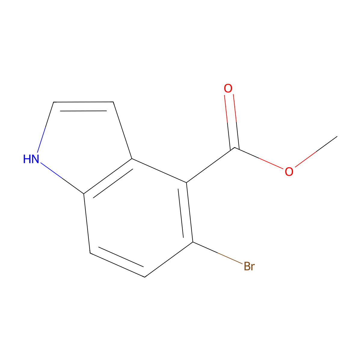 Methyl 5-bromo-1H-indole-4-carboxylate molecular structure, CAS 731810-04-1