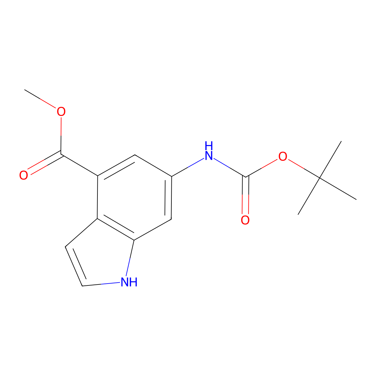 Methyl 6-N-Boc-aminoindole-4-carboxylate molecular structure, CAS 731810-56-3