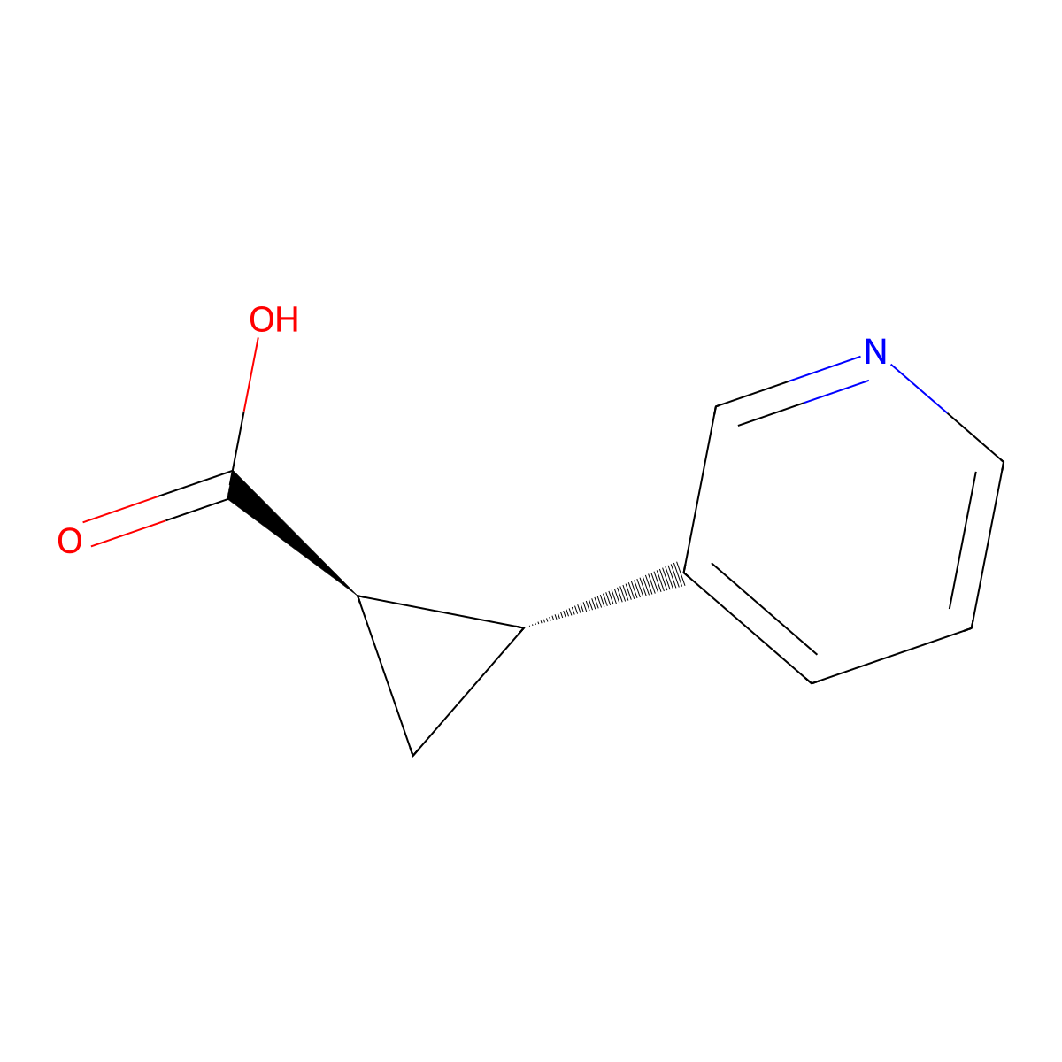 rac-(1R,2R)-2-(pyridin-3-yl)cyclopropane-1-carboxylic acid molecular structure, CAS 731811-50-0