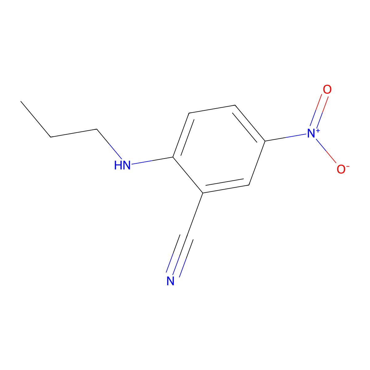 5-Nitro-2-(propylamino)benzonitrile molecular structure, CAS 731811-59-9