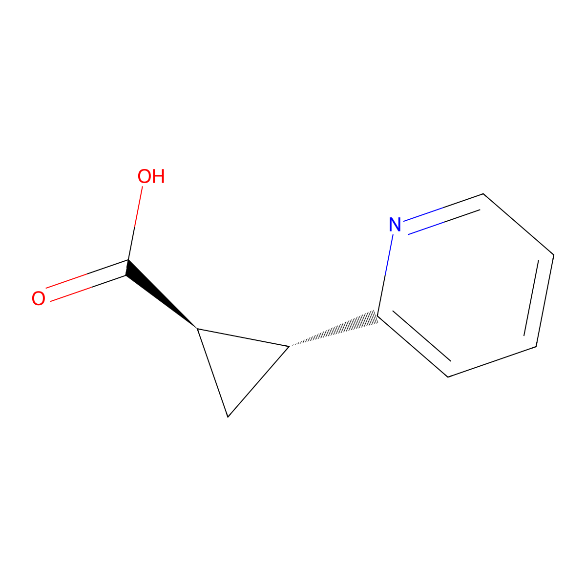 rac-(1R,2R)-2-(pyridin-2-yl)cyclopropane-1-carboxylic acid molecular structure, CAS 731811-62-4