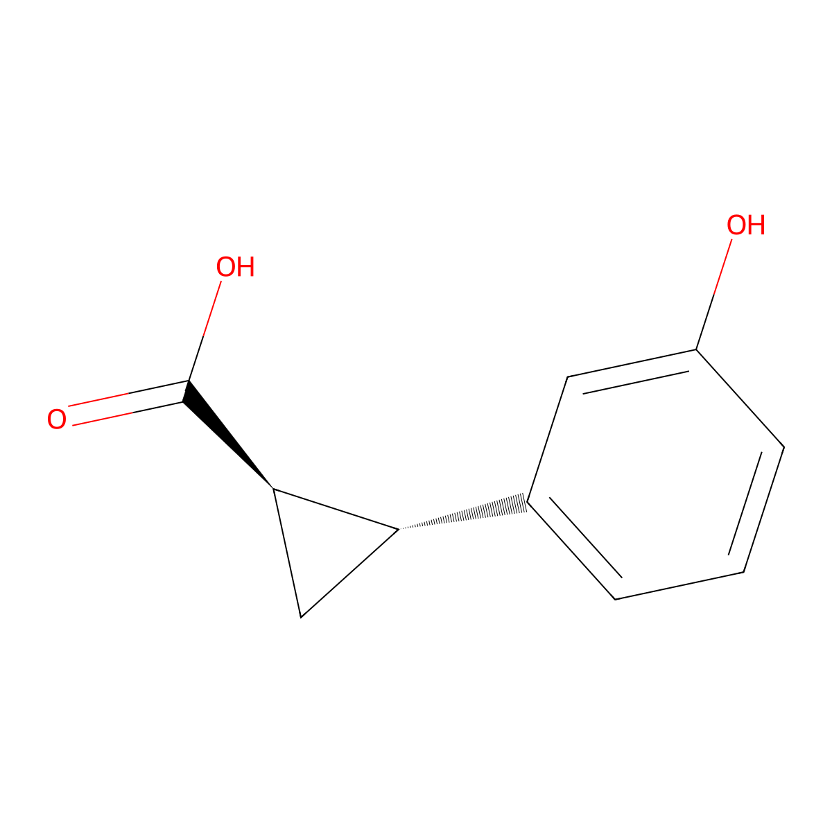 rac-(1R,2R)-2-(3-hydroxyphenyl)cyclopropane-1-carboxylic acid molecular structure, CAS 731812-28-5