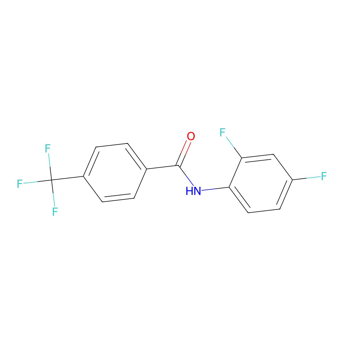 N-(2,4-difluorophenyl)-4-(trifluoromethyl)benzamide molecular structure, CAS 731815-15-9