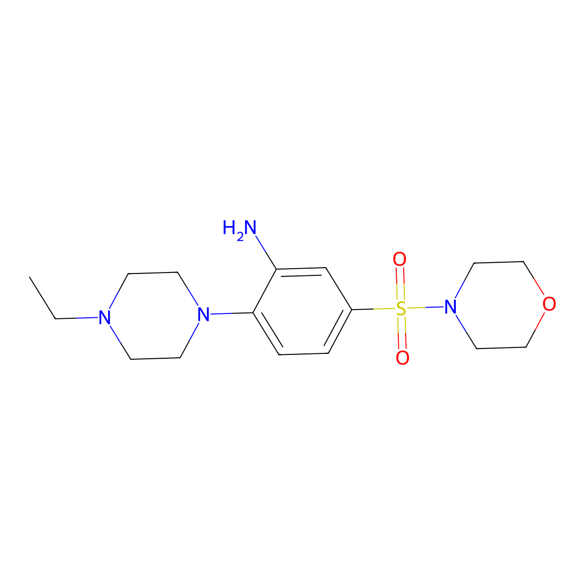 2-(4-Ethylpiperazin-1-yl)-5-(morpholine-4-sulfonyl)aniline molecular structure, CAS 731815-58-0
