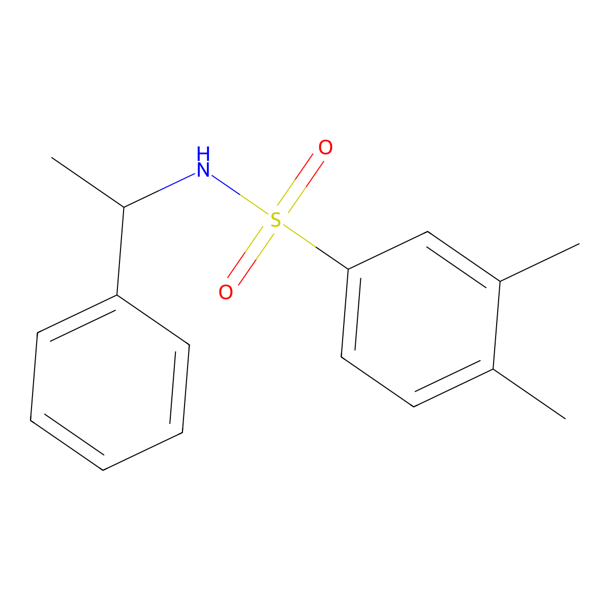 3,4-dimethyl-N-(1-phenylethyl)benzenesulfonamide molecular structure, CAS 731815-59-1