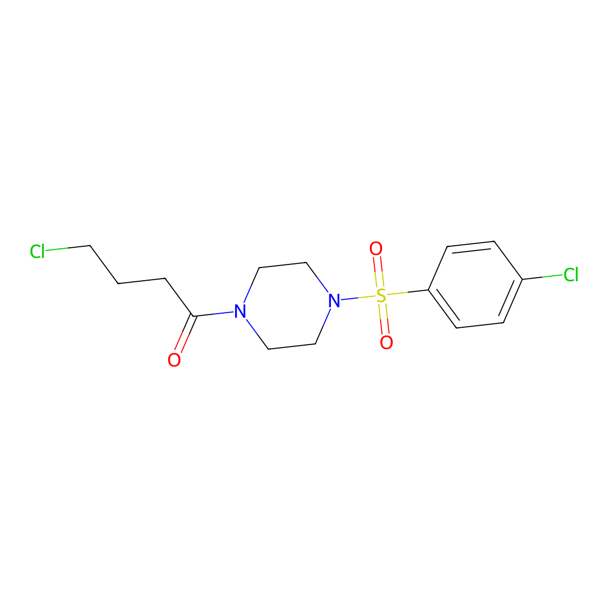 4-Chloro-1-[4-(4-chlorobenzenesulfonyl)piperazin-1-YL]butan-1-one molecular structure, CAS 731815-63-7