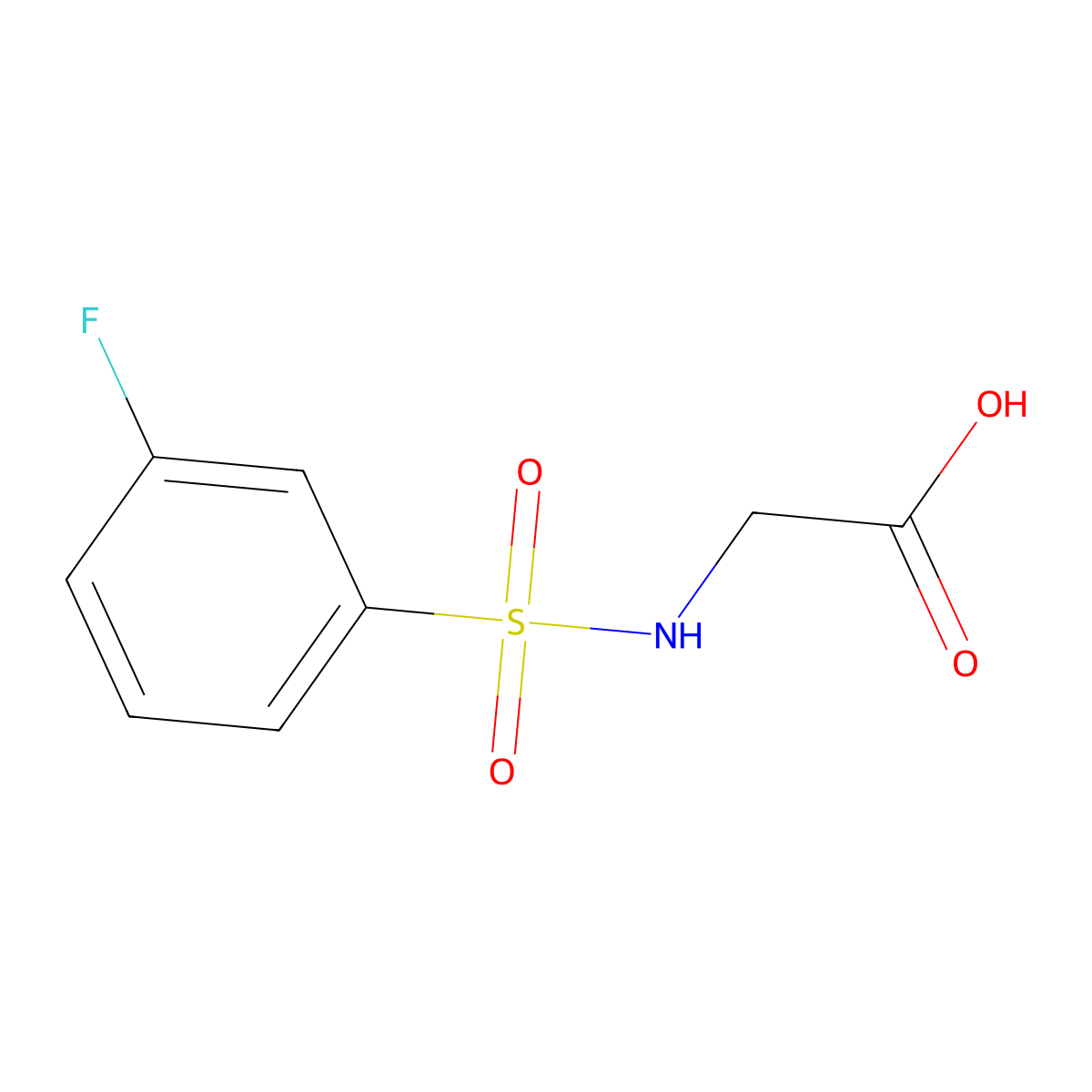 ((3-Fluorophenyl)sulfonyl)glycine molecular structure, CAS 731815-66-0