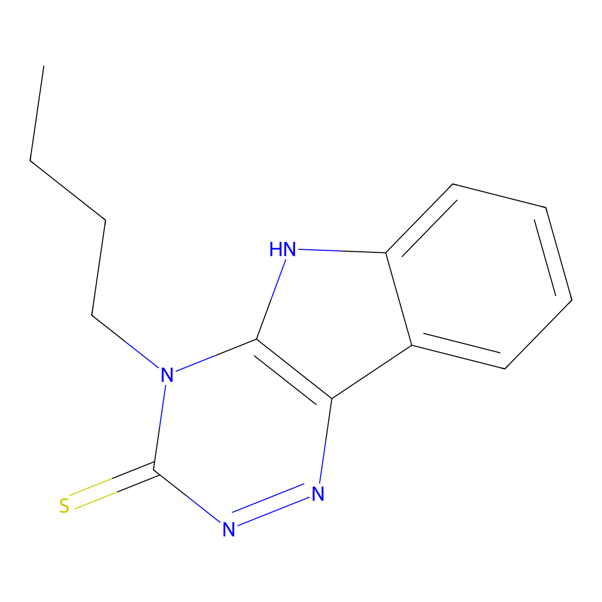 4-butyl-4H-[1,2,4]triazino[5,6-b]indole-3-thiol molecular structure, CAS 731815-70-6
