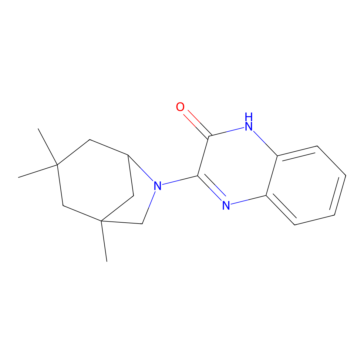 3-{1,3,3-Trimethyl-6-azabicyclo[3.2.1]octan-6-yl}-1,2-dihydroquinoxalin-2-one molecular structure, CAS 731815-80-8
