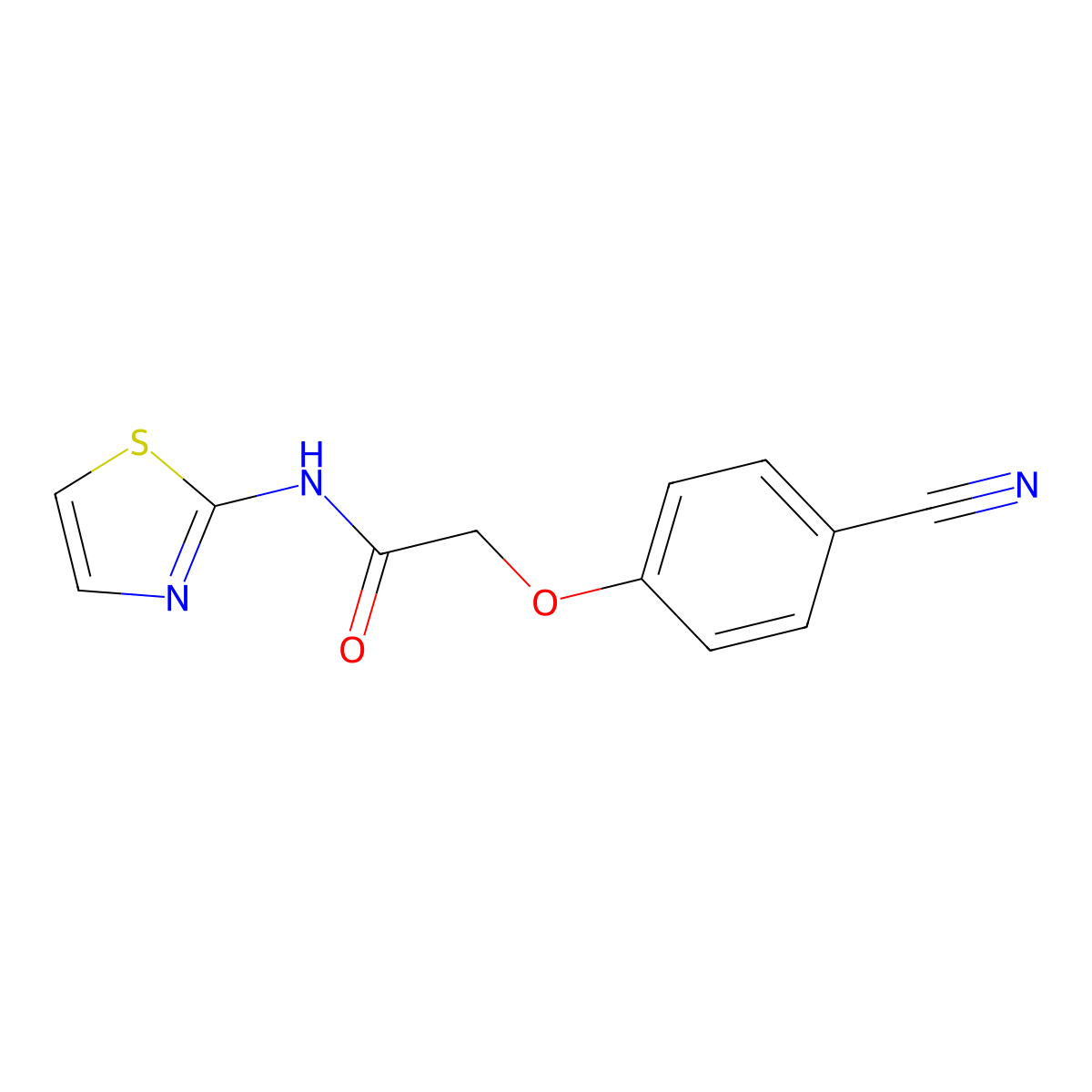 2-(4-Cyanophenoxy)-N-(thiazol-2-yl)acetamide molecular structure, CAS 731816-65-2
