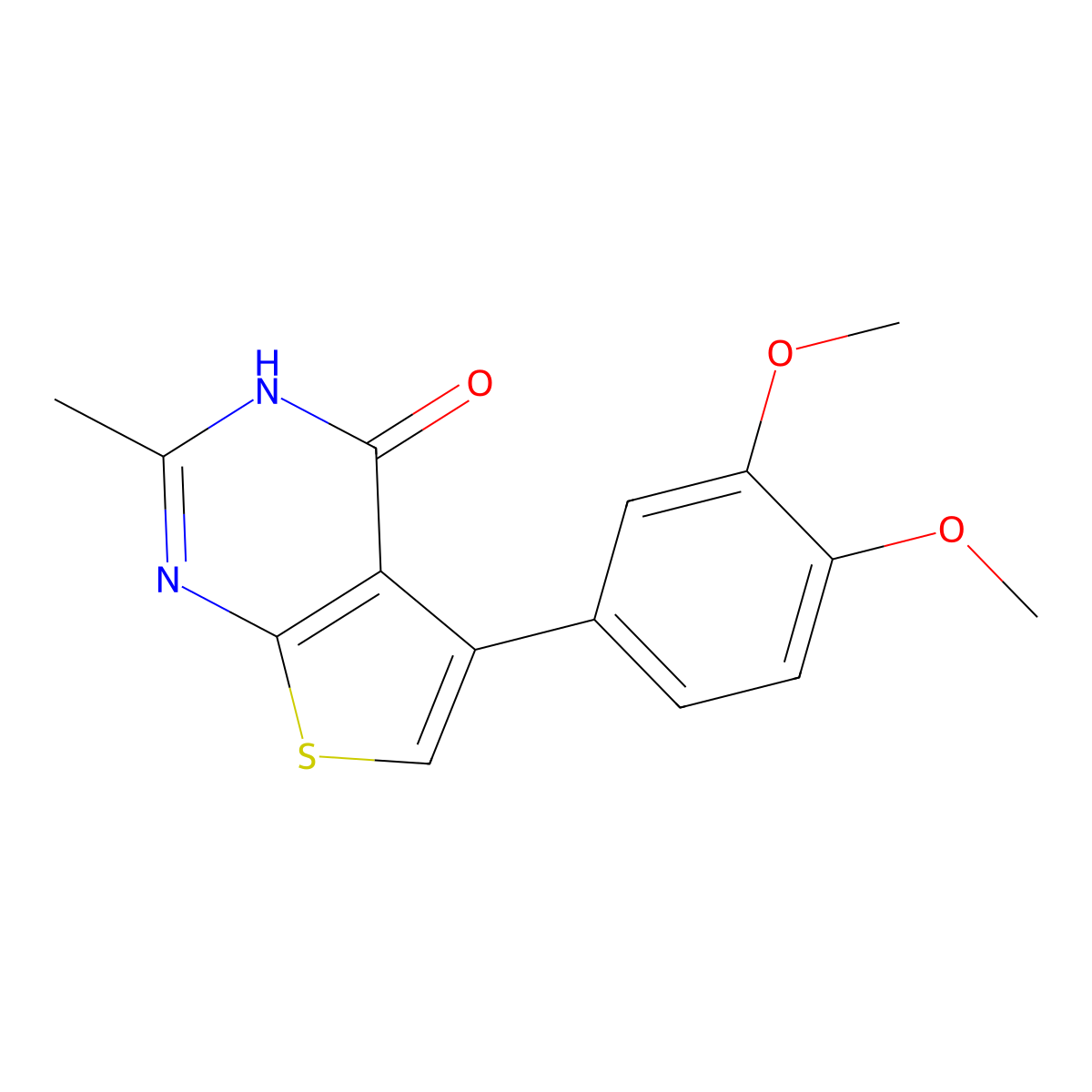 5-(3,4-dimethoxyphenyl)-2-methyl-3H,4H-thieno[2,3-d]pyrimidin-4-one molecular structure, CAS 731816-85-6