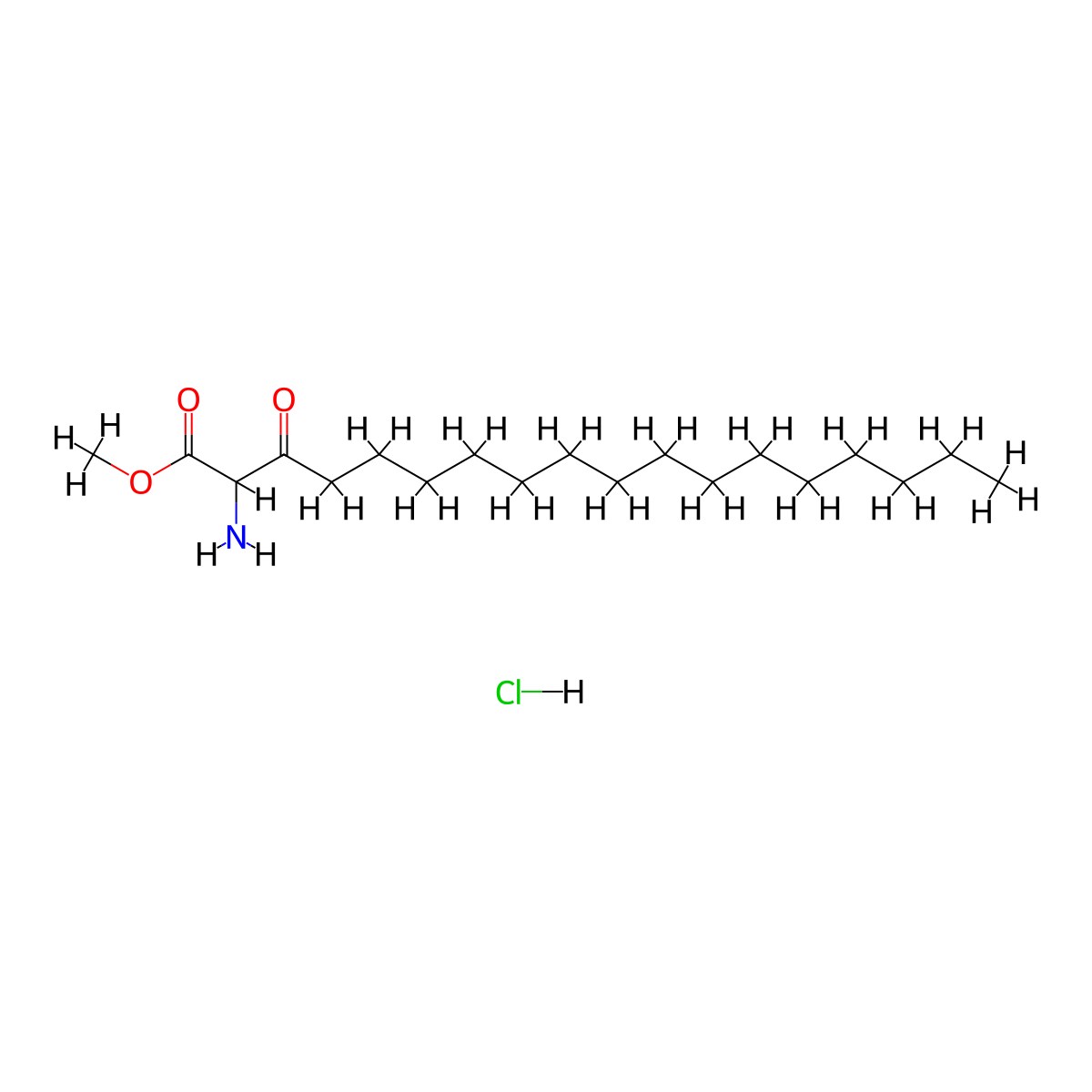 Methyl 2-amino-3-oxooctadecanoate hydrochloride molecular structure, CAS 731823-49-7