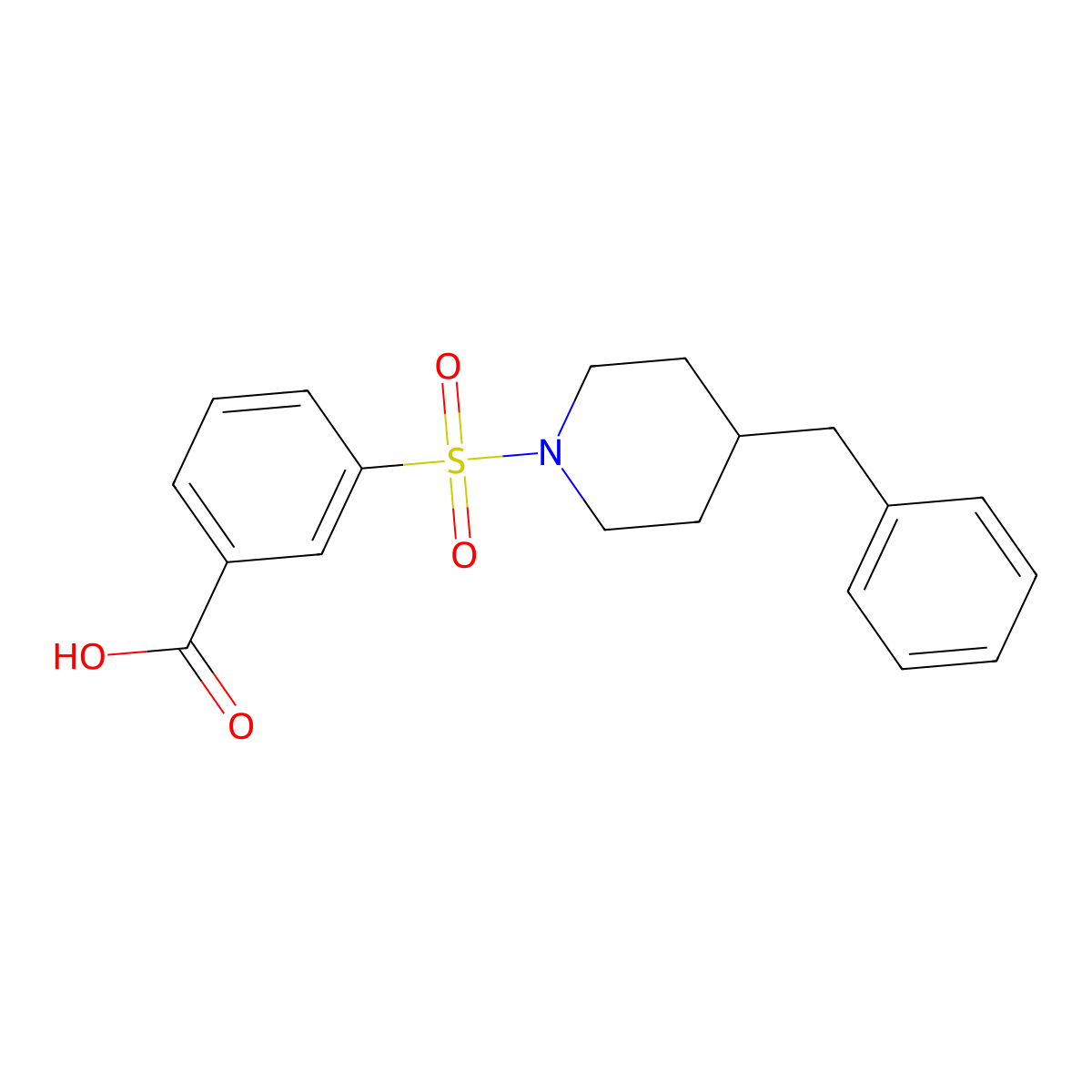 3-[(4-Benzylpiperidin-1-yl)sulfonyl]benzoic acid molecular structure, CAS 731826-52-1