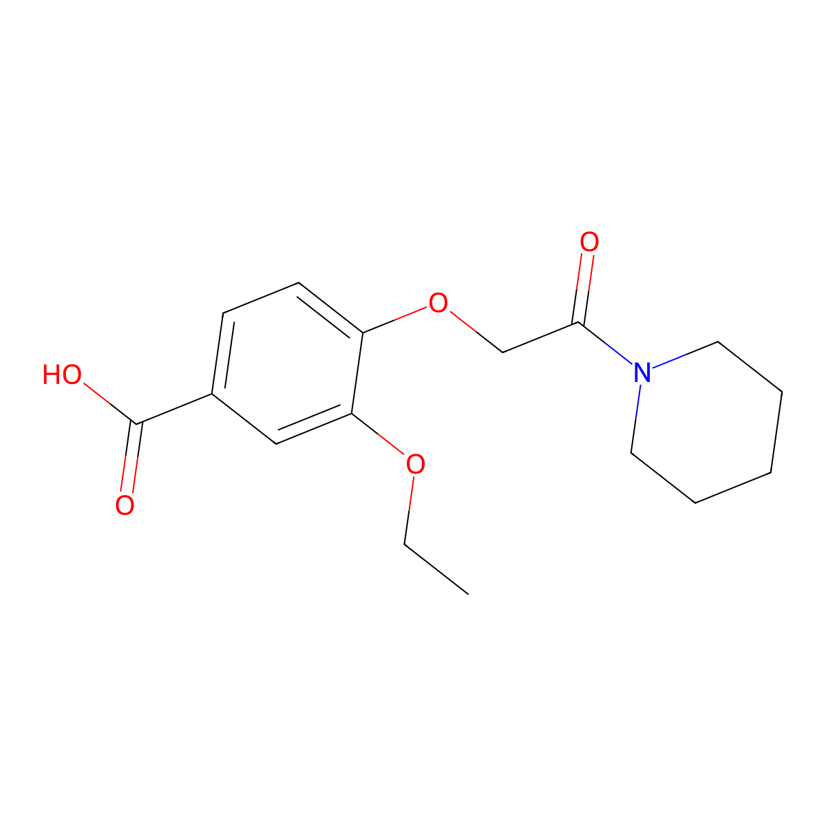 3-Ethoxy-4-(2-oxo-2-piperidin-1-ylethoxy)benzoic acid molecular structure, CAS 731826-96-3
