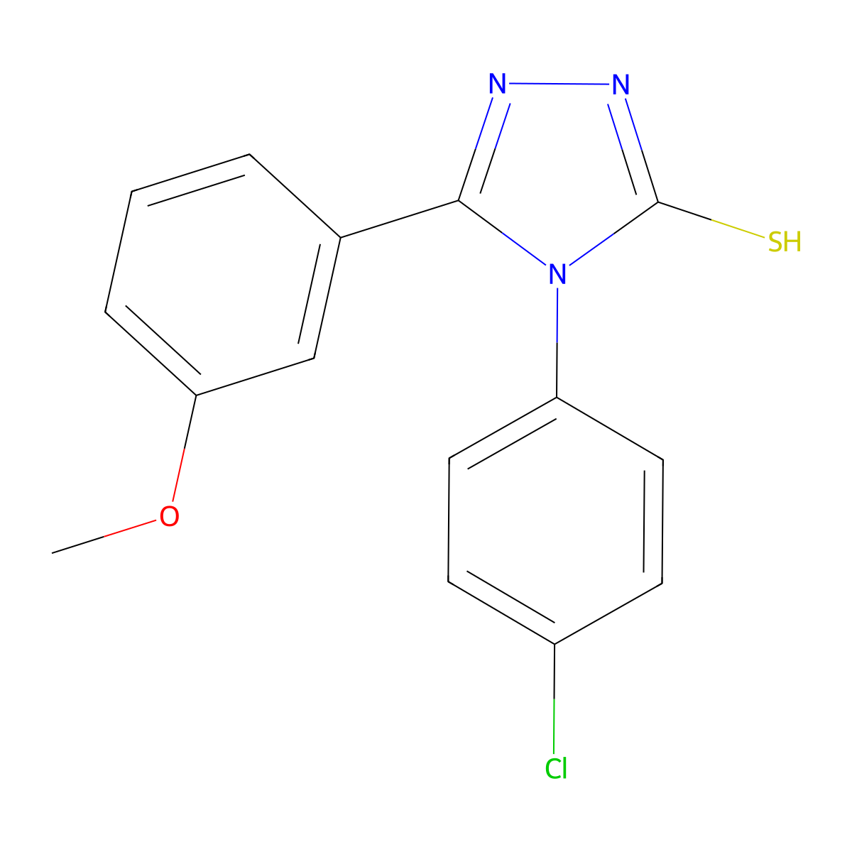 4-(4-chlorophenyl)-5-(3-methoxyphenyl)-4H-1,2,4-triazole-3-thiol molecular structure, CAS 731826-99-6