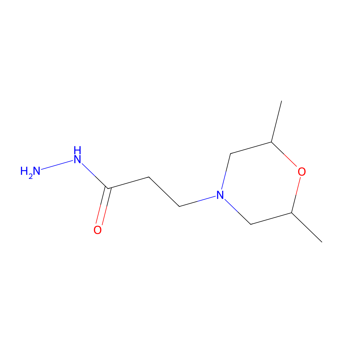 3-(2,6-Dimethylmorpholin-4-yl)propanehydrazide molecular structure, CAS 731827-09-1