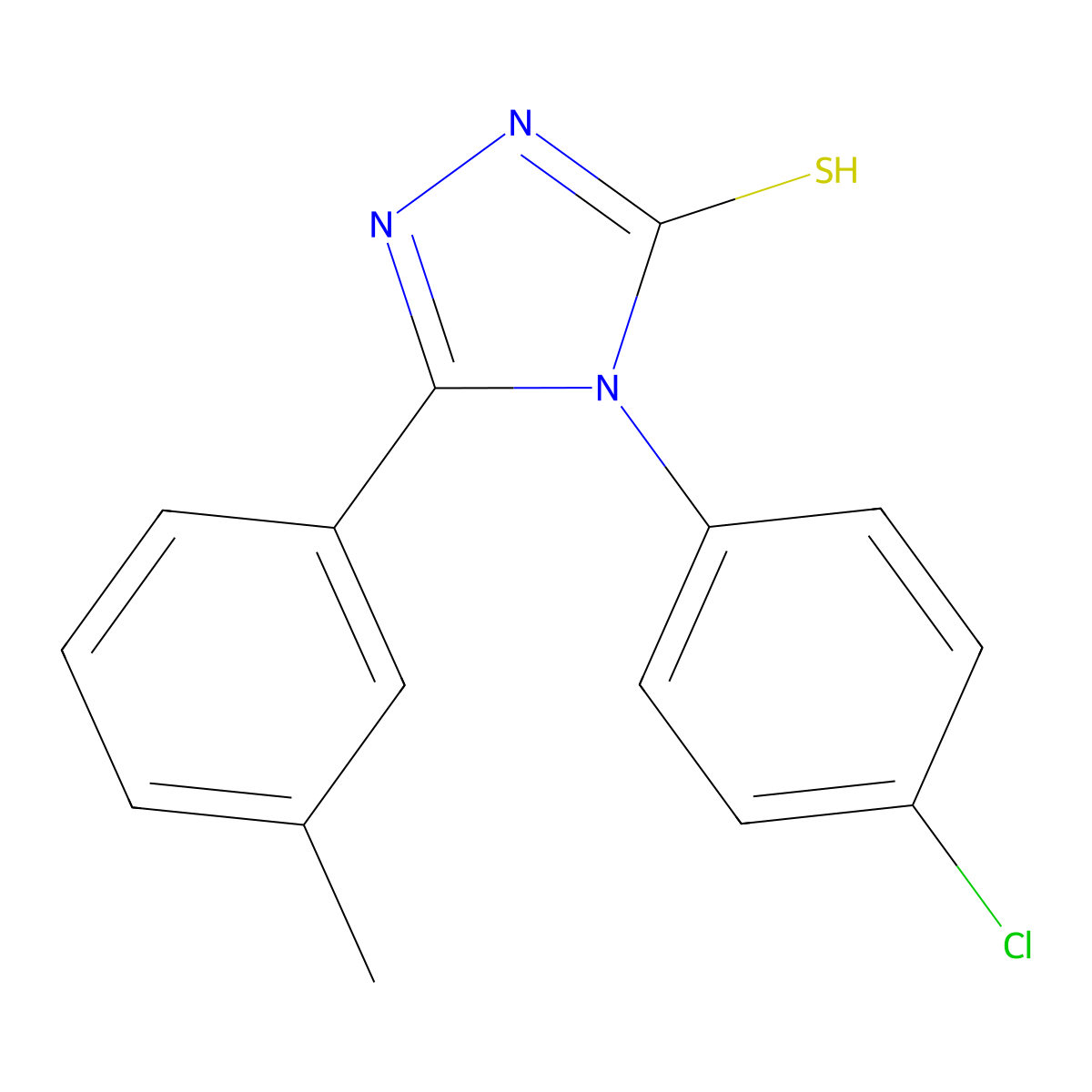 4-(4-chlorophenyl)-5-(3-methylphenyl)-4H-1,2,4-triazole-3-thiol molecular structure, CAS 731827-10-4