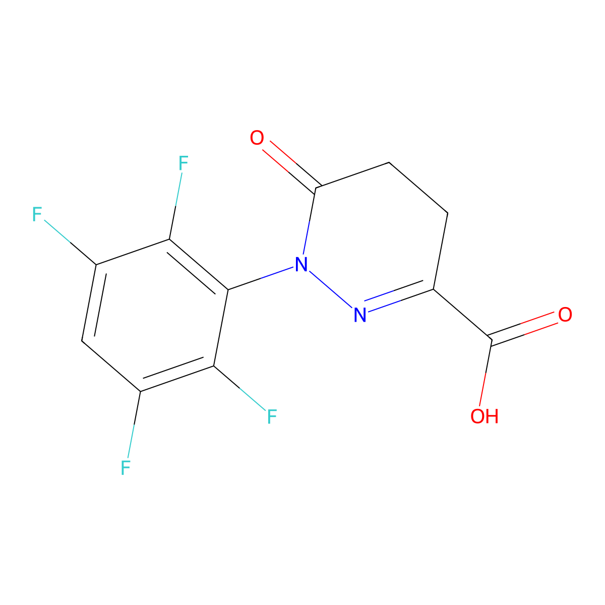 6-Oxo-1-(2,3,5,6-tetrafluorophenyl)-1,4,5,6-tetrahydropyridazine-3-carboxylic acid molecular structure, CAS 731827-14-8