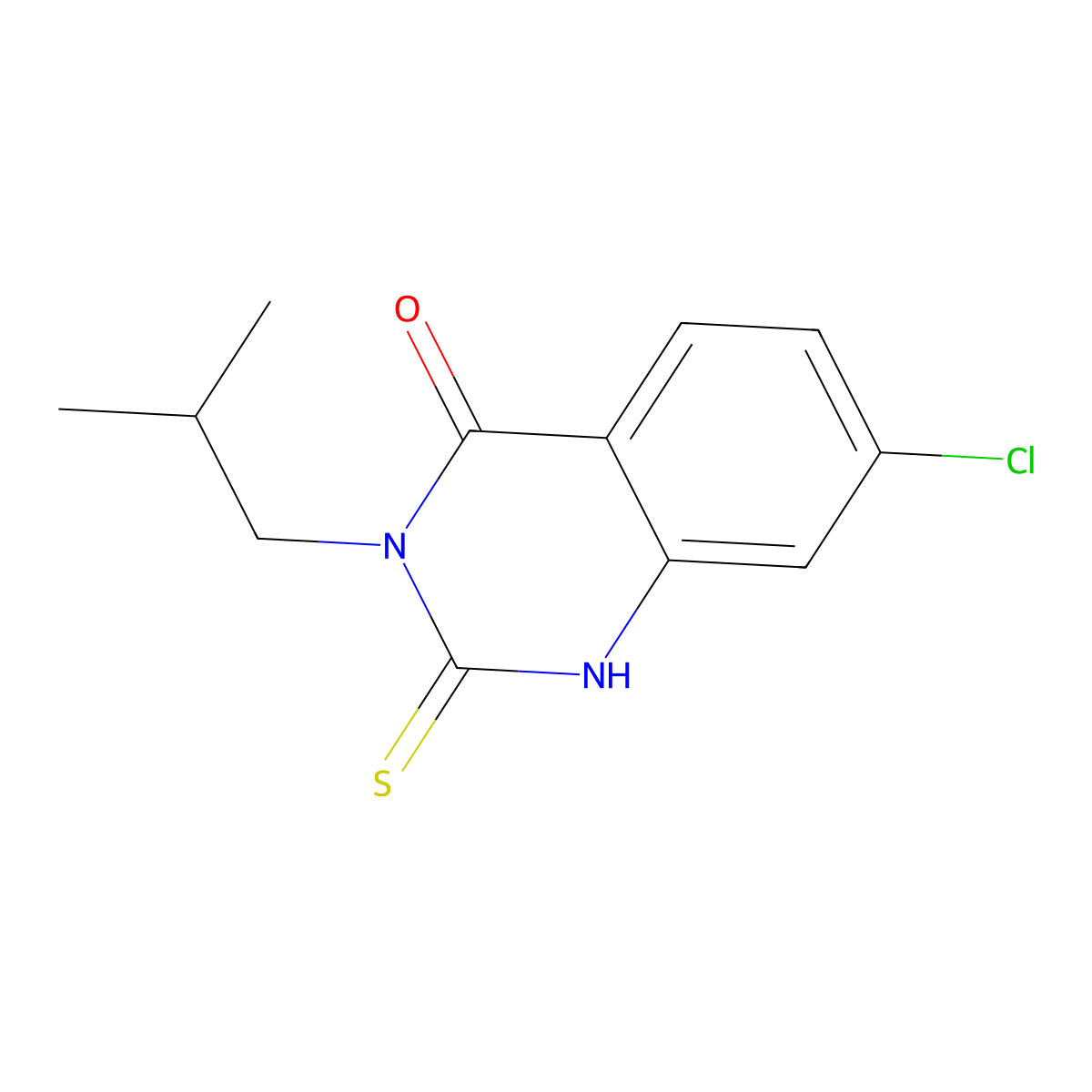 7-Chloro-3-(2-methylpropyl)-2-sulfanyl-3,4-dihydroquinazolin-4-one molecular structure, CAS 731827-21-7