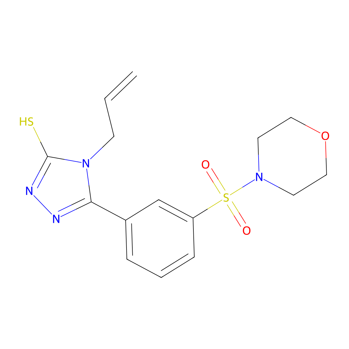 5-[3-(morpholine-4-sulfonyl)phenyl]-4-(prop-2-en-1-yl)-4H-1,2,4-triazole-3-thiol molecular structure, CAS 731827-25-1