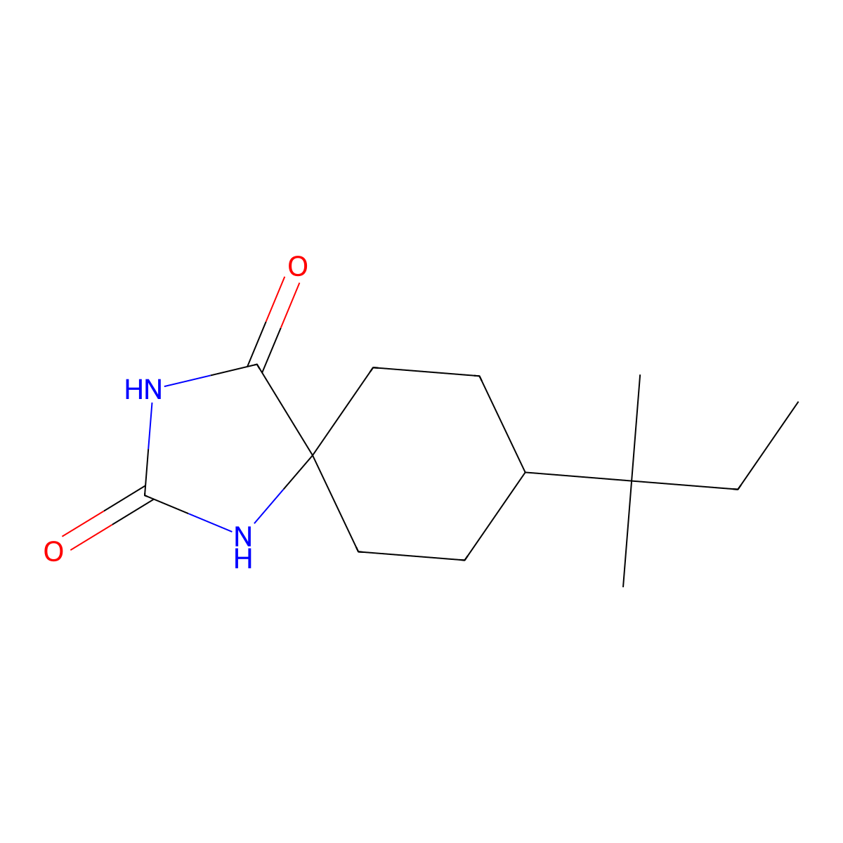 8-(2-Methylbutan-2-yl)-1,3-diazaspiro[4.5]decane-2,4-dione molecular structure, CAS 731827-28-4