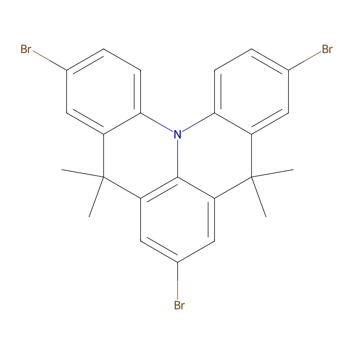 3,7,11-Tribromo-5,5,9,9-tetramethyl-5,9-dihydroquinolino[3,2,1-de]acridine molecular structure, CAS 73183-36-5