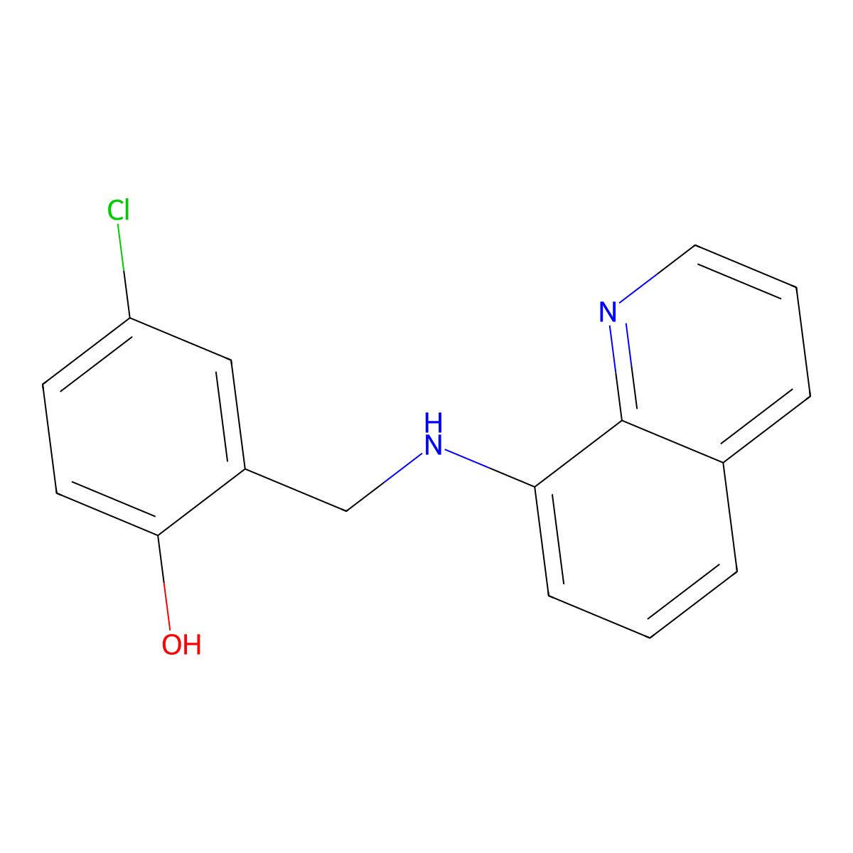4-Chloro-2-[(quinolin-8-ylamino)methyl]phenol molecular structure, CAS 731831-60-0