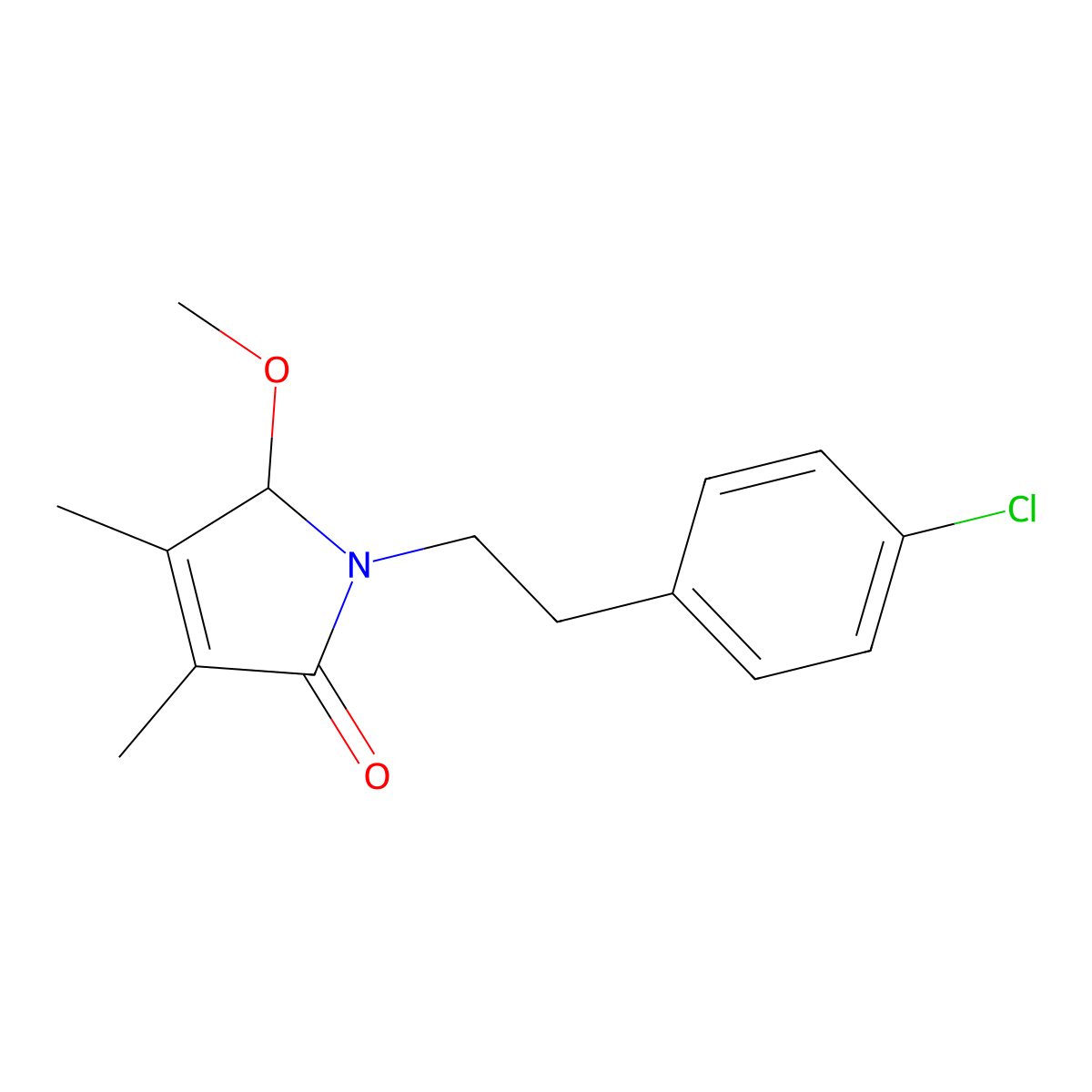 1-[2-(4-chlorophenyl)ethyl]-5-methoxy-3,4-dimethyl-1,5-dihydro-2H-pyrrol-2-one molecular structure, CAS 731831-70-2