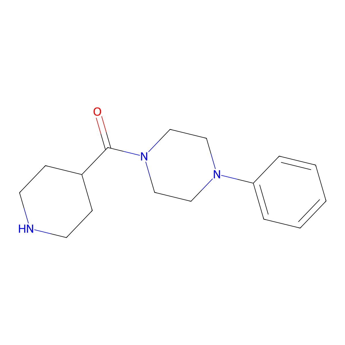 (4-Phenylpiperazin-1-yl)(piperidin-4-yl)methanone molecular structure, CAS 731832-24-9
