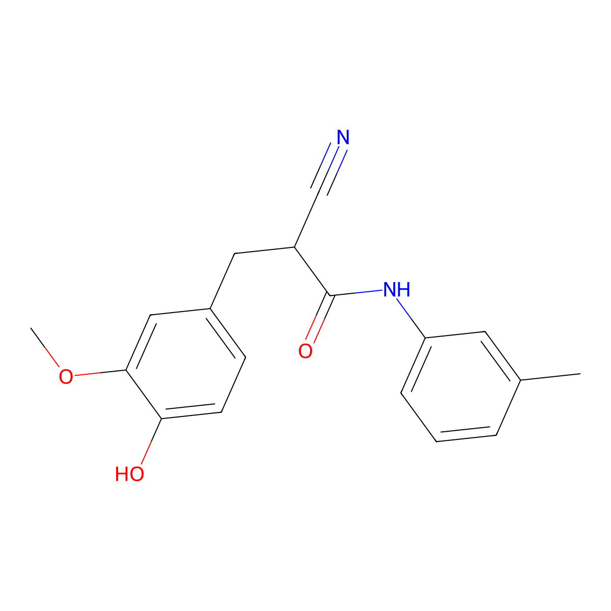2-cyano-3-(4-hydroxy-3-methoxyphenyl)-N-(3-methylphenyl)propanamide molecular structure, CAS 731833-16-2