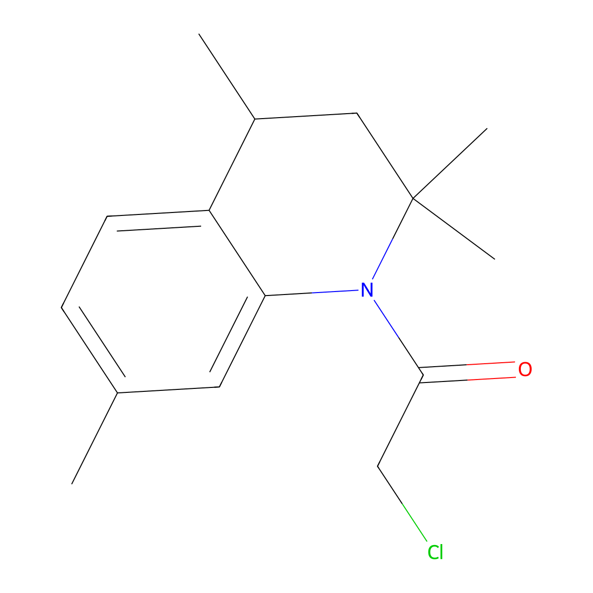 2-Chloro-1-(2,2,4,7-tetramethyl-3,4-dihydro-2H-quinolin-1-yl)-ethanone molecular structure, CAS 731833-60-6