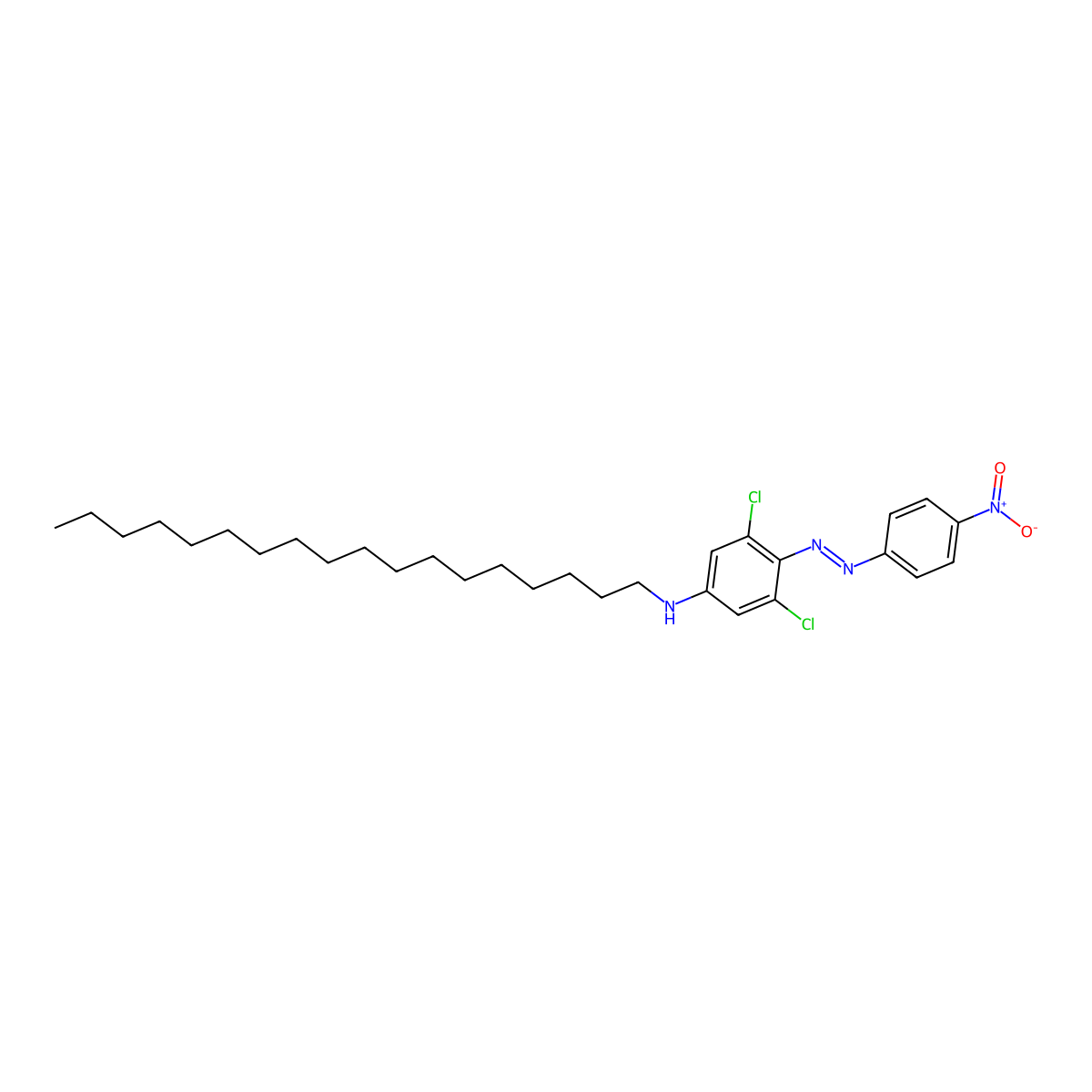 3,5-dichloro-4-[(4-nitrophenyl)diazenyl]-N-octadecylaniline molecular structure, CAS 731835-79-3