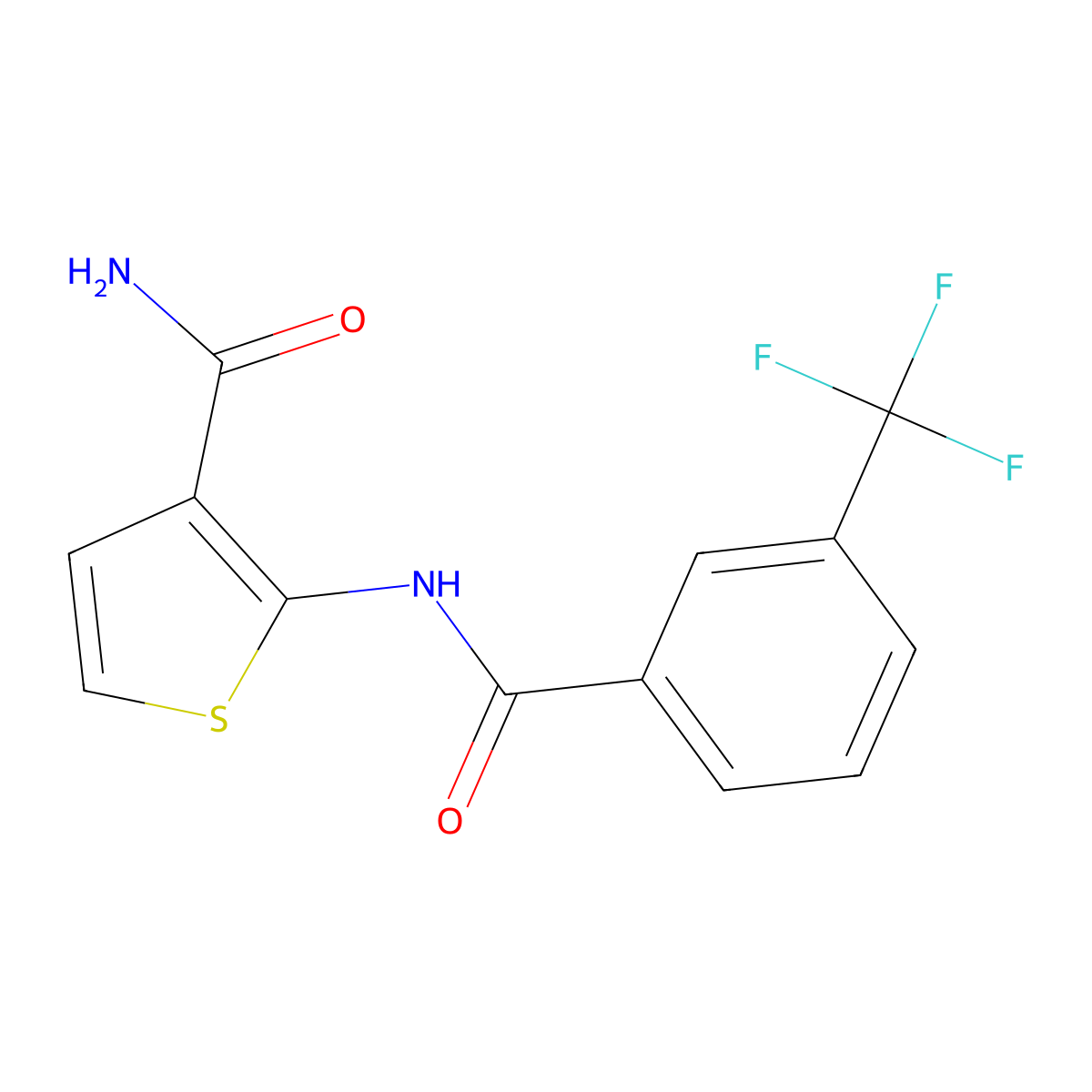 2-(3-(Trifluoromethyl)benzamido)thiophene-3-carboxamide molecular structure, CAS 731839-72-8