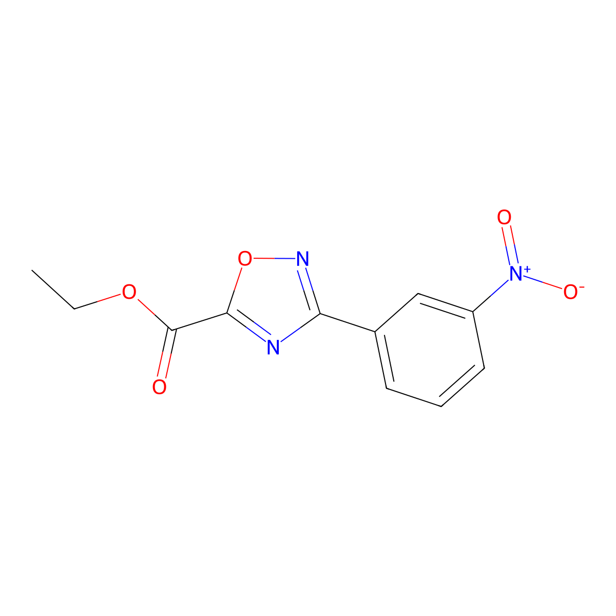 Ethyl 3-(3-nitrophenyl)-1,2,4-oxadiazole-5-carboxylate molecular structure, CAS 73185-75-8
