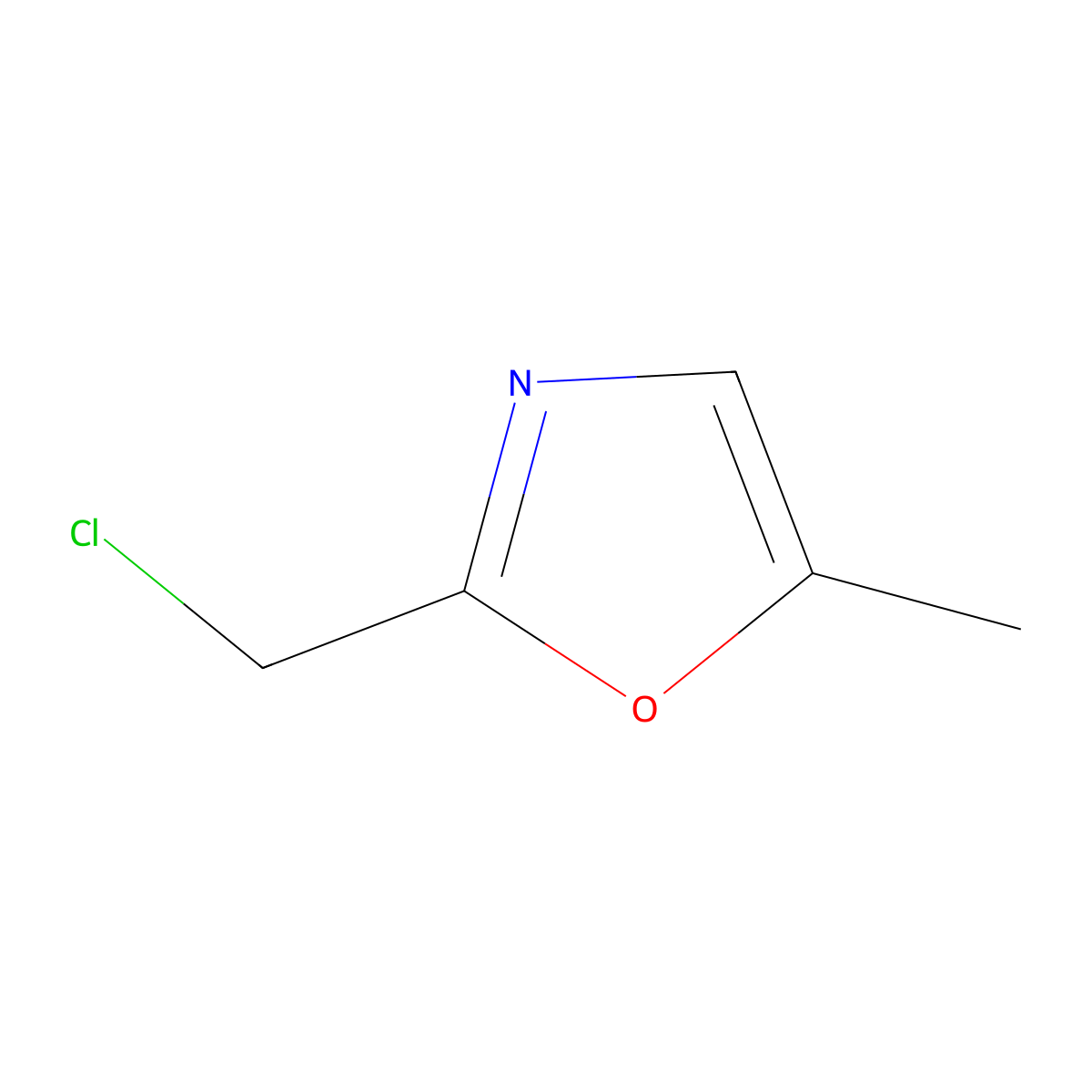 2-(Chloromethyl)-5-methyl-1,3-oxazole molecular structure, CAS 731851-14-2